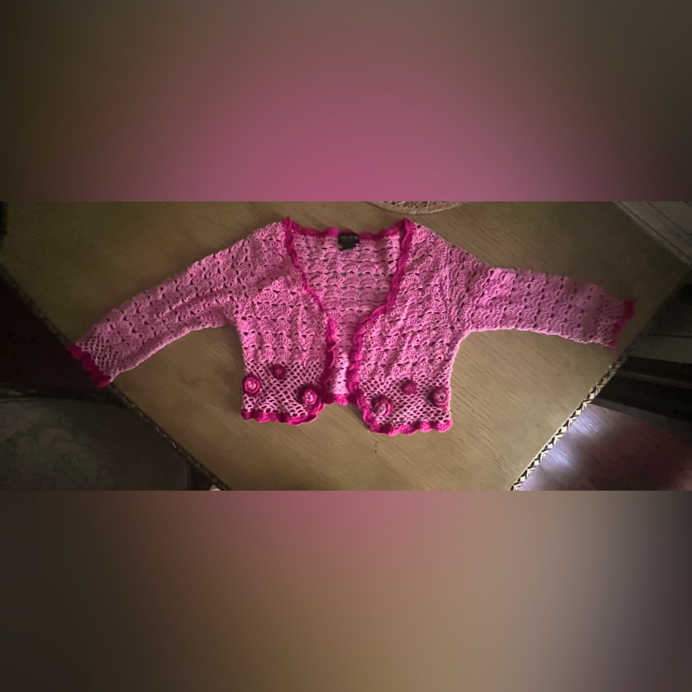 Barbicore cropped knit cardigan size MED